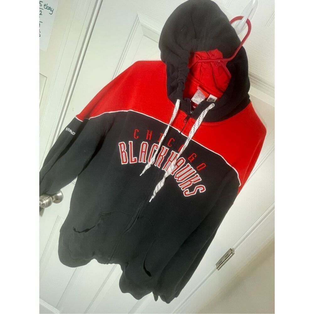 Reebok Chicago Blackhawks full zip hoodie size XL NHL